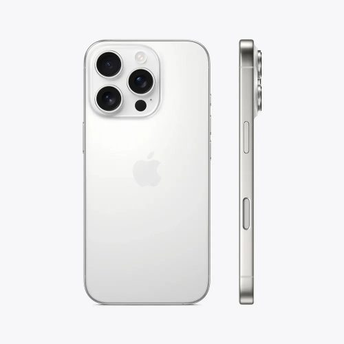 iPhone 16 Pro de 128GB en titanio blanco, 5G, pantalla OLED de 6.3", 8GB RAM, cámara triple de 48MP