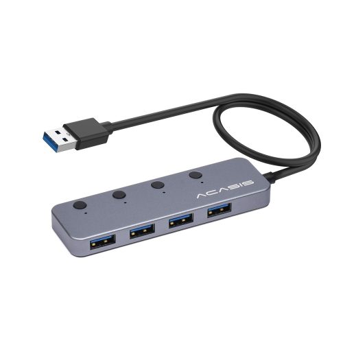 HUB USB 4 Puertos ACASIS HS-080S de Aluminio, Conectividad Rápida y Diseño Moderno