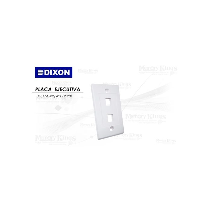 Placa ejecutiva vertical Dixon blanca con 2 puertos, perfecta para una oficina moderna y funcional