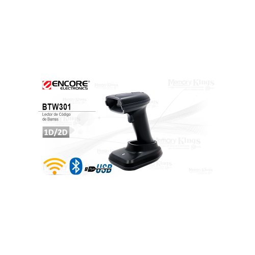 Lector de código de barras Encore BTW301, compatible con 1D/2D/QR, portátil y eficiente.