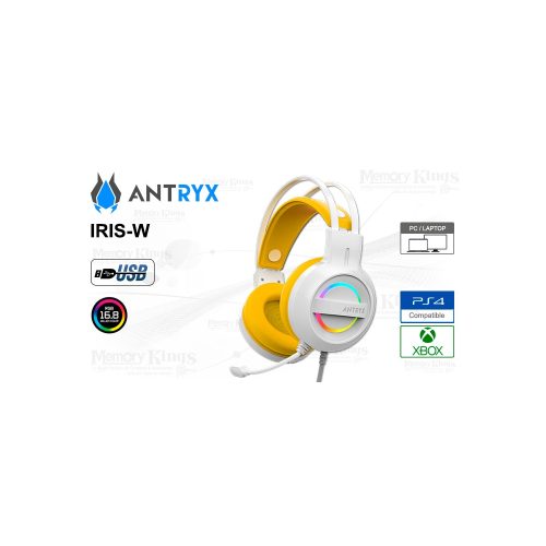 Auriculares gaming ANTRYX IRIS-W 7.1 inalámbricos en color amarillo con sonido envolvente