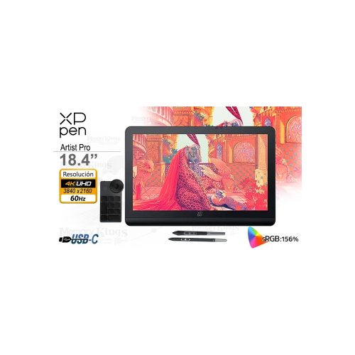 Pantalla XP-Pen Artist Pro 19, 4K, 18.4” - Monitoreo artístico con alta resolución y precisión