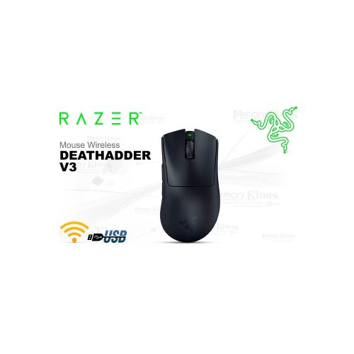 Razer DeathAdder V3: Mouse inalámbrico 26K DPI, 100h de batería, multi-dispositivo, color negro