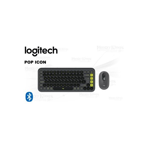 Teclado y mouse Logitech Pop Icon Bluetooth negro - Ideal para home office y gaming