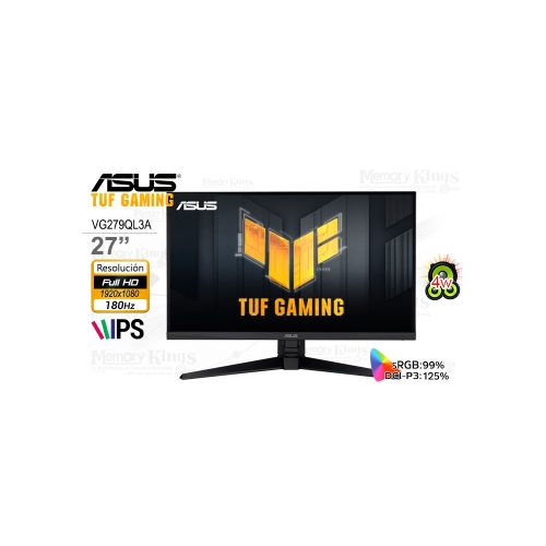 Monitor 27" ASUS TUF Gaming VG279QL3A IPS FHD - Alta velocidad y calidad de imagen para gamers