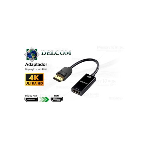 Adaptador DisplayPort a HDMI 4K 60Hz Delcom - Conexión Activa, Alta Definición y Rendimiento Superior