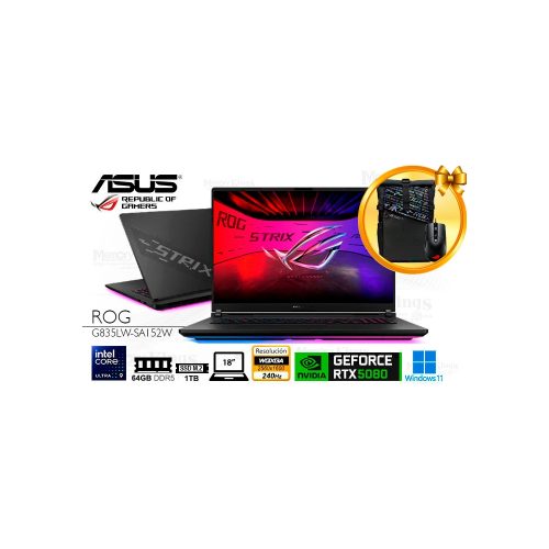 Laptop ASUS ROG Strix SCAR 18" - Core Ultra 9, 64GB RAM, 1TB SSD, GeForce RTX 5080, Windows 11