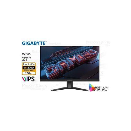 Monitor Gigabyte M27QA de 27" IPS - 180Hz, 1ms, 2560x1440, HDMI y DP - Ideal para gamers