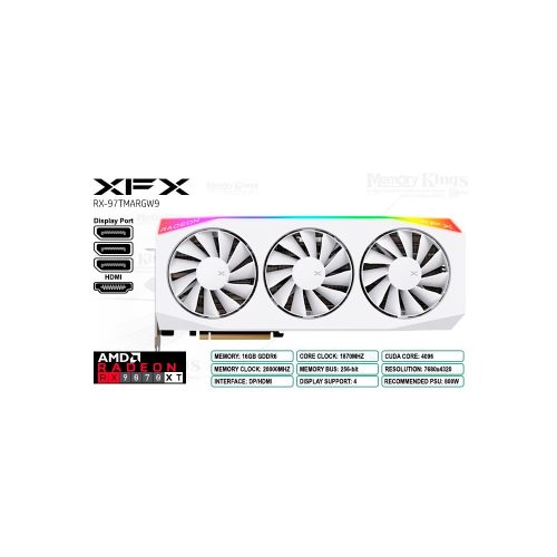 XFX Radeon RX 9070 XT 16GB 256-Bit - Tarjeta Gráfica RGB de Alto Rendimiento para Gaming