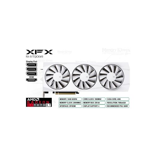XFX Quicksilver Radeon RX 9070 XT 16GB - Tarjeta Gráfica 256 Bit para Gaming de Alto Rendimiento