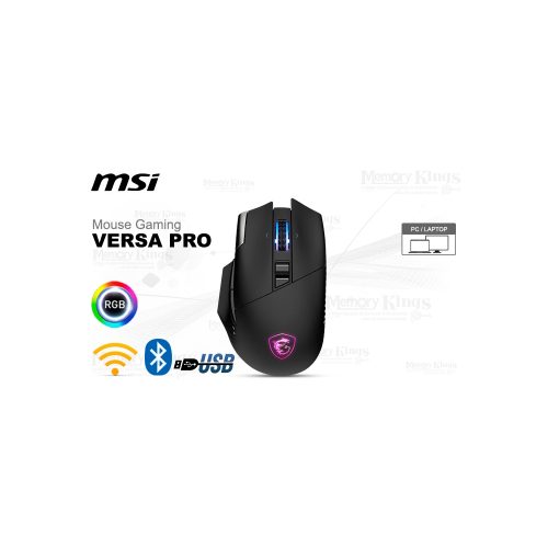 Mouse Gaming MSI Versa Pro RGB Bluetooth inalámbrico con 26K DPI – Precisión y estilo para gamers