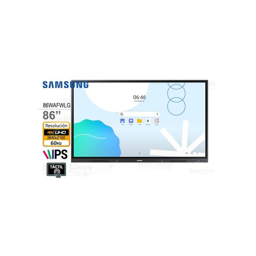 Pantalla Pizarra Interactiva 86" Samsung WAD 4K con Android 13 - Ideal para Salas de Reuniones