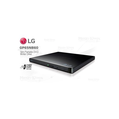 Grabador DVD LG GP65NB60 USB Slim, alta capacidad, compacto y elegante en color negro
