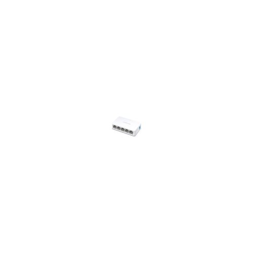 Conmutador Mercusys MS105 de 5 puertos 10/100 Mbps para sobremesa, ideal para conexiones rápidas y eficientes.