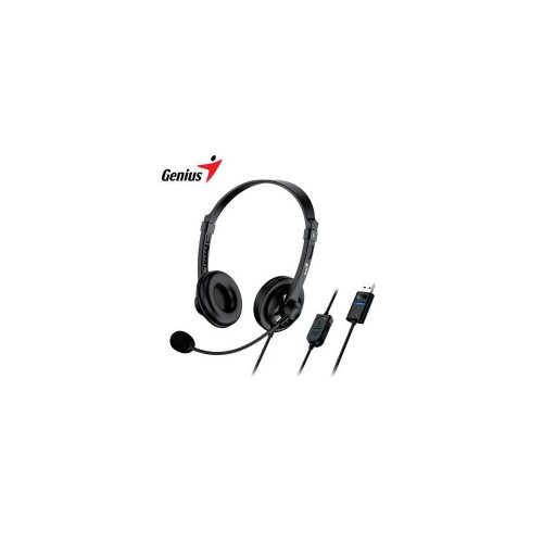 Auriculares Genius HS-230U con micrófono, USB-A, color negro, sonido envolvente y gran comodidad