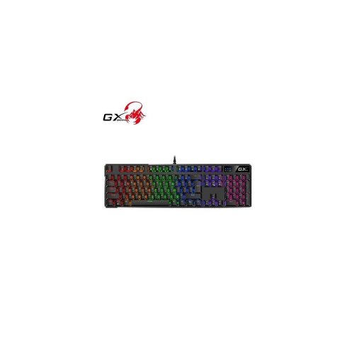 Teclado mecánico gaming Genius GX Scorpion K12 RGB - Interruptores marrones, USB, color negro