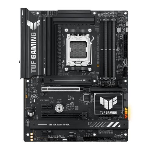 Placa madre ASUS TUF Gaming B850-PLUS con WiFi, rendimiento optimizado para gamers en color negro.