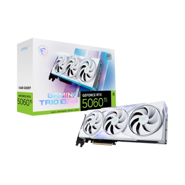 Tarjeta de video MSI GeForce RTX 5060 Ti GAMING TRIO OC White, 8GB GDDR7, PCIe 5.0 para gaming superior
