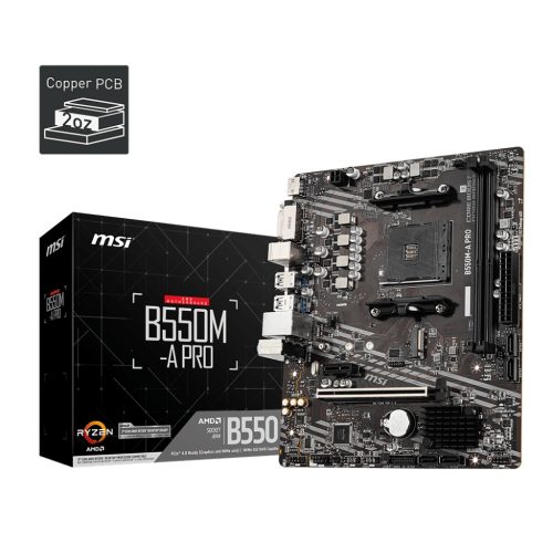 Placa base MSI B550M-A PRO, DDR4 3200, HDMI/DVI, M.2, ideal para PC de alto rendimiento
