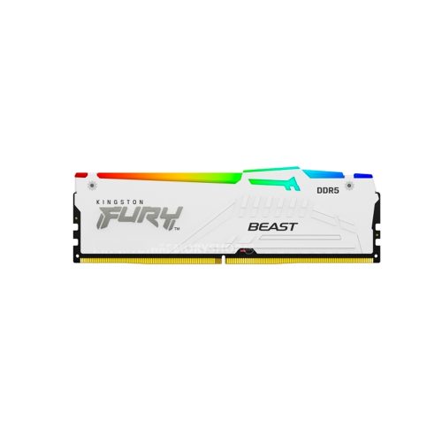 Memoria Kingston Fury Beast 16GB DDR5 5200MHz CL40 RGB Blanca - Alto Rendimiento y Estilo