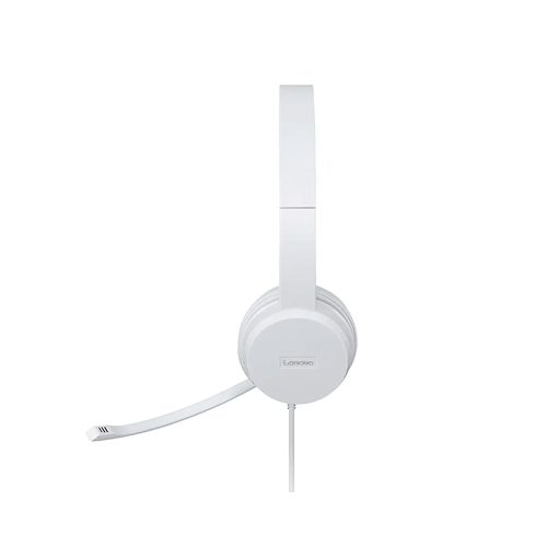 Auriculares estéreo Lenovo 110 con micrófono, USB Tipo-A, color gris Cloud Grey, sonido claro y cómodo