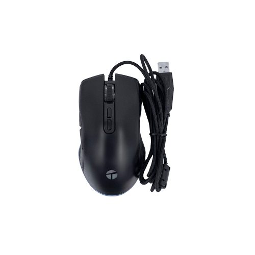 Mouse gamer Teros TE-1233G RGB 7200 DPI, 7 botones, USB, color negro, rendimiento superior para gamers
