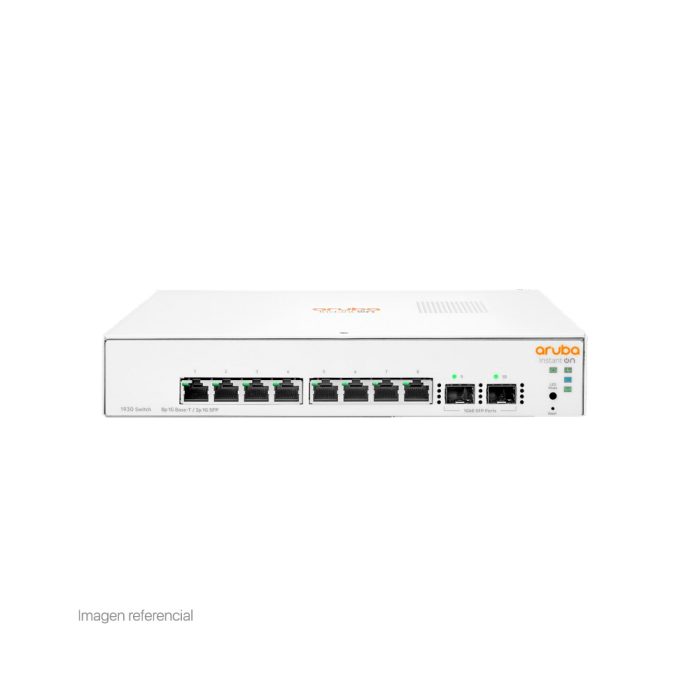 Switch Aruba ION 1930, 8 puertos Gigabit, 2 SFP, alto rendimiento y conectividad avanzada