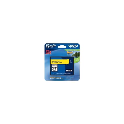 Cinta Brother TZe641 3/4" (18mm) Negra sobre Amarillo - Ideal para Etiquetado y Organización