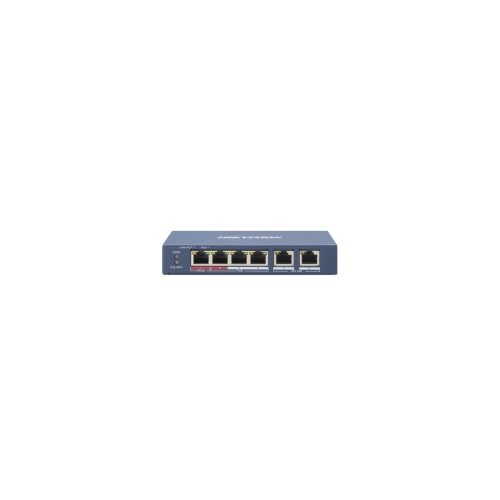 Interruptor HIKVISION 4 POE+ 100M y 2 RJ45 Gigabit - Ideal para redes seguras y potentes.