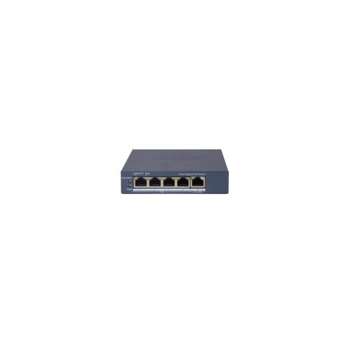 Hikvision Smart Switch 4 PoE 1000M + 1 Gigabit RJ45 - Alimentación 60W para Conexiones Estables