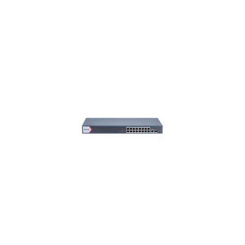 Switch PoE HIKVISION de 16 Puertos 1000M, 230W, Conexiones RJ45 y SFP – Ideal para Redes Eficientes