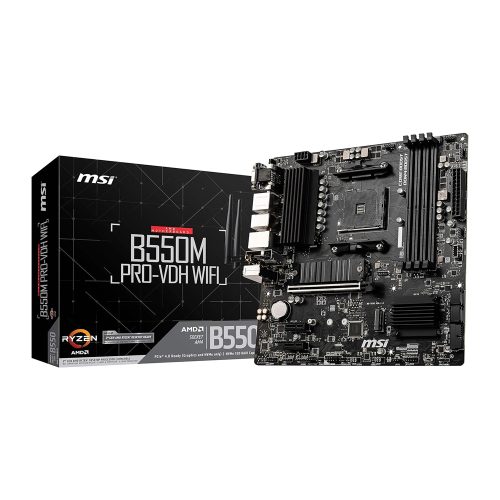 Motherboard MSI B550M PRO-VDH WIFI, ATX, WiFi, ideal para gaming y rendimiento excepcional