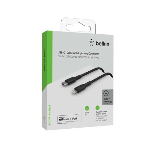Belkin BoostCharge Cable USB-C 1m Negro - Conexión Rápida y Sencilla para Dispositivos Compatibles