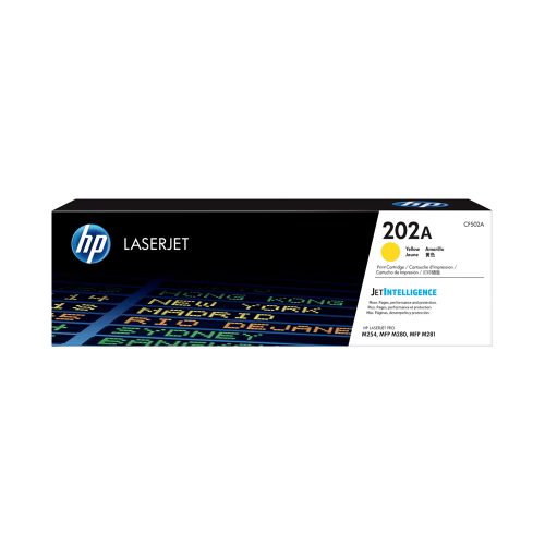 Cartucho de Tóner HP 202A Amarillo Original - Rinde 1300 Páginas para Impresoras HP