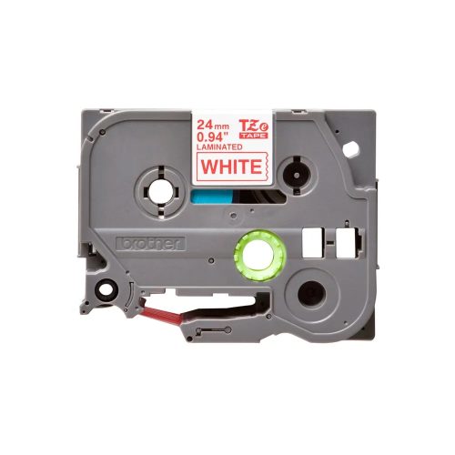 Cinta Brother TZE252G Roja sobre Blanco, 24mm - Etiquetas Duraderas y de Alta Calidad para Impresoras