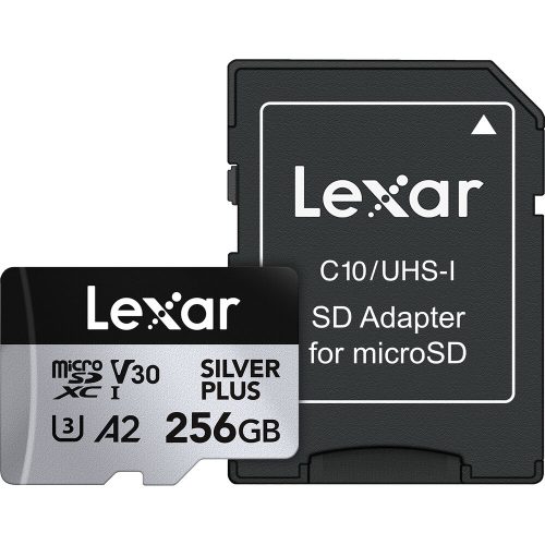 Tarjeta de memoria microSD Lexar Silver Plus 256GB UHS-I, alta velocidad y gran capacidad