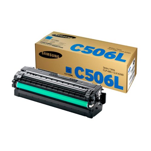 Tóner Samsung CLT-C506L Cyan de Alta Capacidad 3,500 Páginas para Impresoras Compatibles