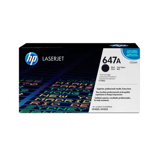 Toner HP CE260A (647A) Negro para L.J. CP4525 - Rinde 8.5K Páginas, Impresión de Calidad Profesional