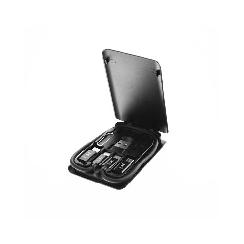 Cable USB-C de Xtech - Kit de 24 pines con adaptadores a USB-A, Micro USB y Lightning - 29 cm