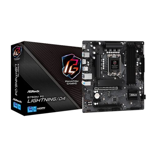 Placa Base ASROCK B760M PG Lightning/D4 mATX LGA1700 para Procesadores Intel – Rendimiento Óptimo