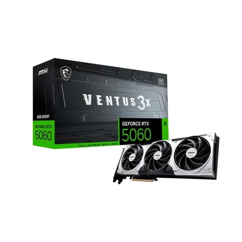 Tarjeta Gráfica MSI GeForce RTX 5060 VENTUS 3X OC - 8GB GDDR7, PCIe 5.0, Alto Rendimiento y Eficiencia