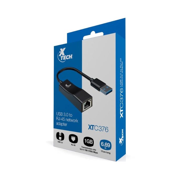 Adaptador USB a Ethernet Xtech XTC-376 - Conexión rápida y estable para tu red - Compacto y fácil de usar