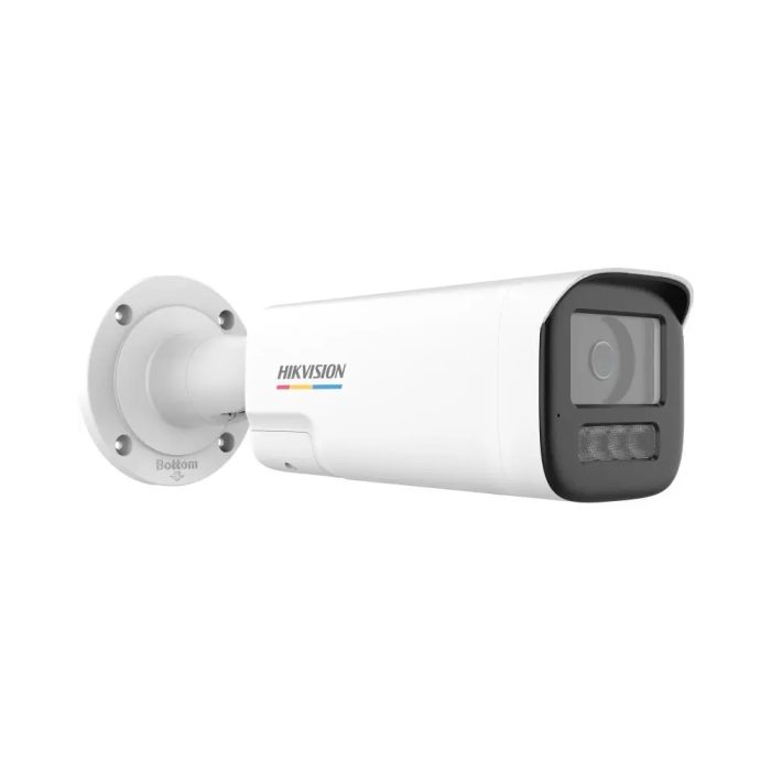 Cámara de vigilancia Hikvision Bullet 3K con audio bidireccional y conexión de red para seguridad avanzada