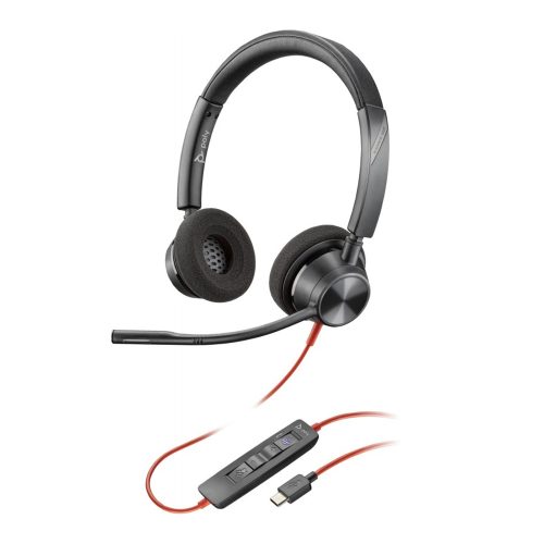 Auriculares Poly Blackwire 3320 Estéreo USB-C, Certificados Microsoft Teams, Adaptador USB-C/A incluido