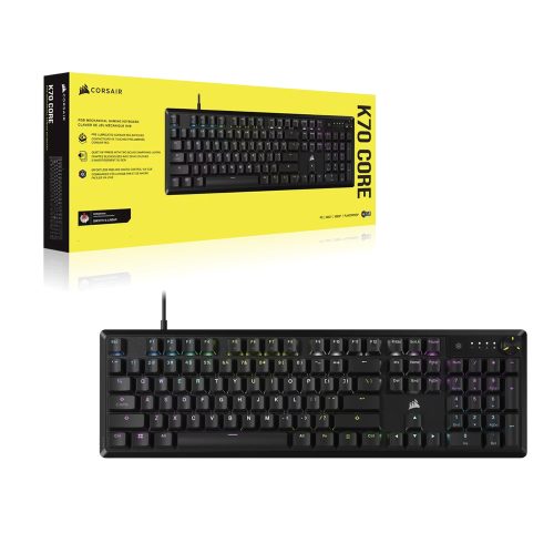 Teclado Gaming Corsair K70 RGB Mecánico 100% Personalizable - Negro, Iluminación Dinámica, Alta Precisión