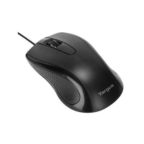 Mouse Targus AMU81USZ Óptico USB Negro Mate, 1000 dpi, Cableado, Simétrico y 3 Botones - Ideal para tu PC