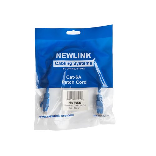 Cable de Red NEWLINK Cat6A 1 Pie Azul | Conexión Rápida y Fiable para Internet de Alta Velocidad