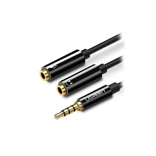 Cable Divisor de Audio UGREEN 3.5mm Macho a 2 Hembra Estéreo, 15 cm, Ideal para Auriculares y Música