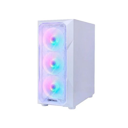 Fuente Halion Stuka CR11 500W Blanca con Panel de Vidrio y 3 Ventiladores para PC Gaming