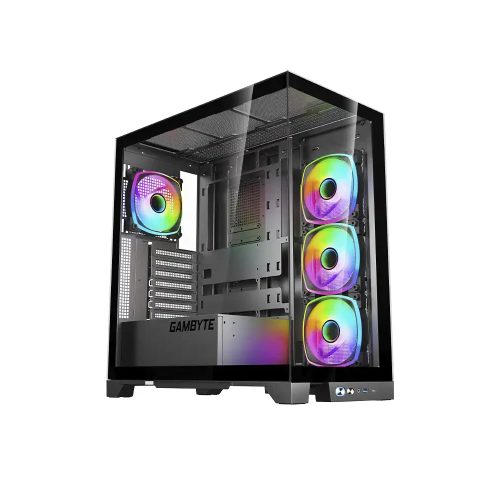 Gabinete Gamer Gambyte Magus Negro con Panel de Vidrio, 4 Ventiladores LED y Diseño Optimizado